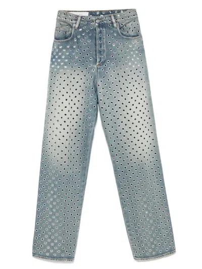 GOLDEN GOOSE GOLDEN GOOSE JOURNEY W`S PANT KIM SAND WASH ALL OVER EYELET