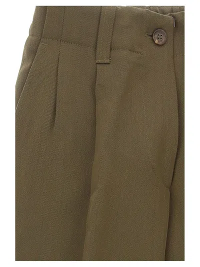 Golden Goose Journey W`s Pant Tapered High Waisted Blend Virgin Wool Twill Clothing In Brown