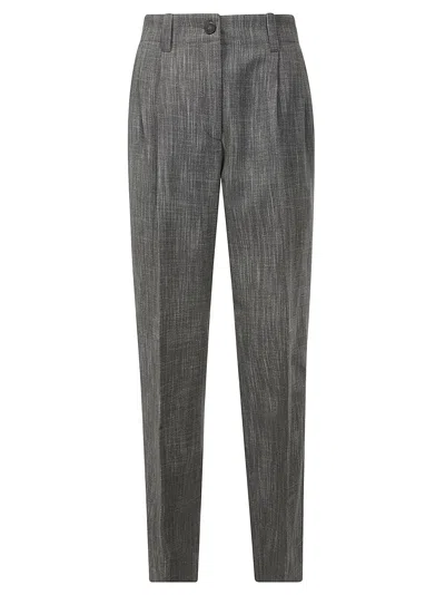 Golden Goose Journey Ws Pant Tapered High Waisted Wool Blend F In Grey/white