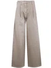 Golden Goose Wide Leg Cotton Denim Trousers In Green