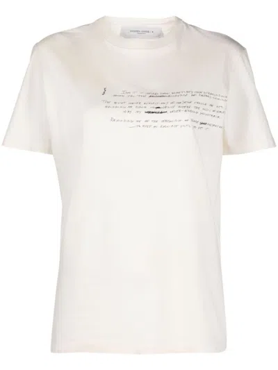 Golden Goose Journey W`s Regular Short Sleeves T-shirt Clothing In White