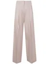 Golden Goose Light Pink Wide-leg Trousers In Wool In Grey