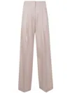 Golden Goose Light Pink Wide-leg Trousers In Wool In Grey