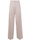 Golden Goose Light Pink Wide-leg Trousers In Wool In Shadow Gray