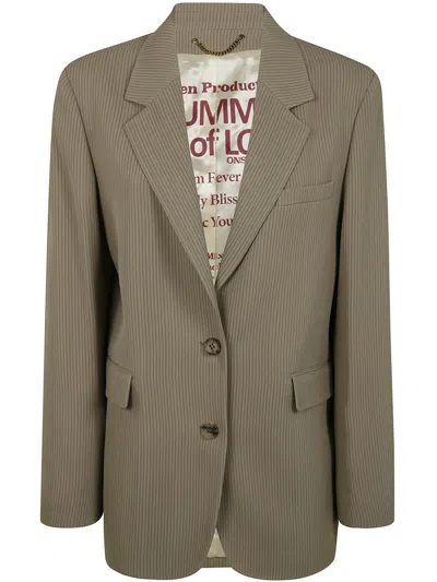 GOLDEN GOOSE GOLDEN GOOSE JOURNEY W`S SB OVER JACKET MAIA PINSTRIPE BLEND VISCOSE CLOTHING