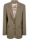 Golden Goose Women's Journey W`s Sb Over Jacket Maia Pinstripe Blend Viscose In Travertine