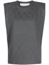Golden Goose Journey Sleeveless Padded Shoulder T-shirt In 60318 Anthracite