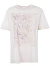 Golden Goose Crew Neck Floral Print Short Sleeves In Neutral