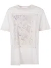 Golden Goose Crew Neck Floral Print Short Sleeves In White