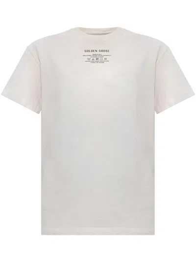 GOLDEN GOOSE GOLDEN GOOSE JOURNEY W`S T-SHIRT REGULAR ORGANIC GAUZE COTTON JERSEY WITH CARE LABEL PRINT