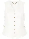 Golden Goose V-neck Twill Waistcoat In 11364 Arctic Wolf