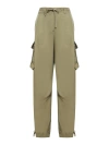 Golden Goose Military Green Viscose Cargo Trousers In Kalamata