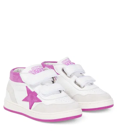 Golden Goose Kids' June Suede And Leather High-top Sneakers In Red