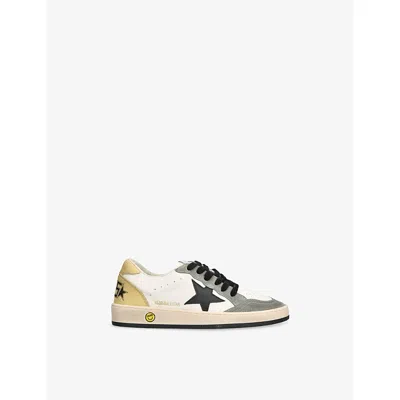 GOLDEN GOOSE KHAKI KIDS' BALLSTAR LEATHER LOW-TOP TRAINERS EUR 30 / 12 UK