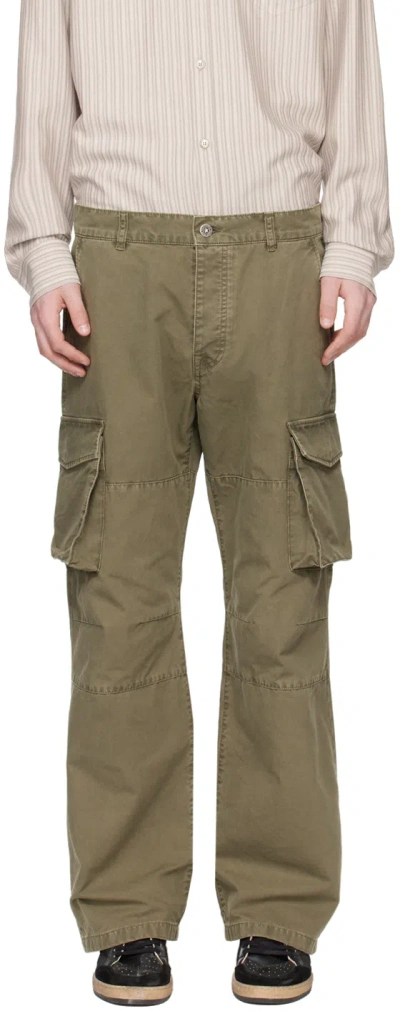 Golden Goose Khaki Pocket Cargo Pants In Green