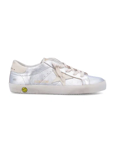 Golden Goose Kid - Super-star Sneakers In Silver/cream