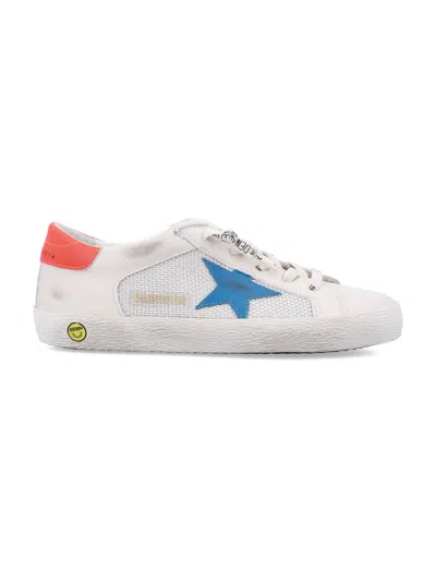 Golden Goose Kid - Super-star Sneakers In White/light Blue