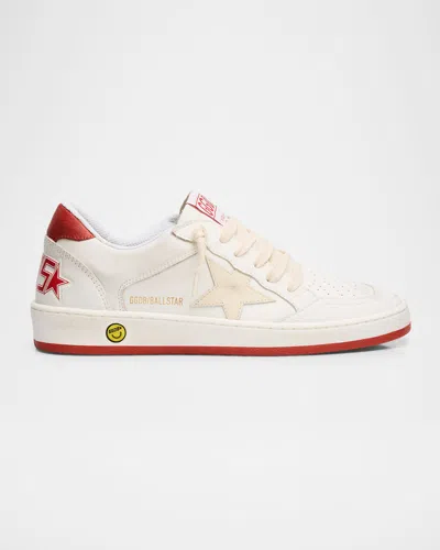 Golden Goose Kid's Ball Star Leather Sneakers, Toddler/kid