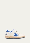 Golden Goose White June Sneakers For Kids With Star And Logo In White/blue