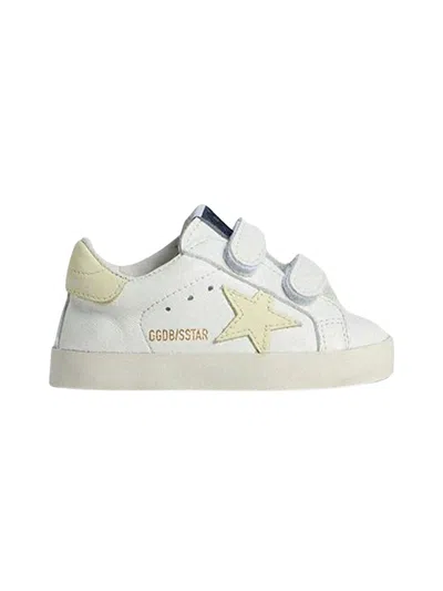 Golden Goose Kids "baby School" Nappa Upper Leather Star And Heel In White