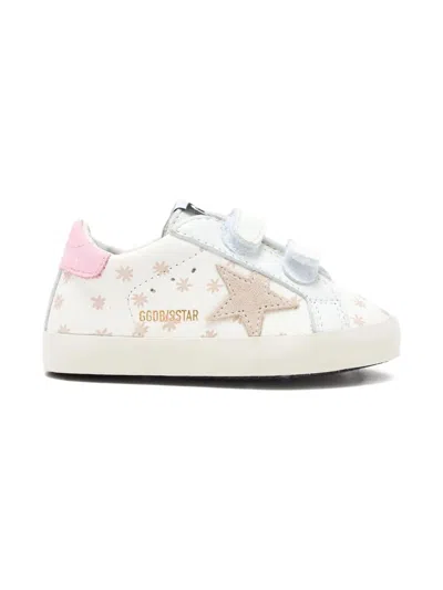 Golden Goose Kids "baby School" Nappa Upper With Prints Suede Star Leather Heel