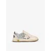 Golden Goose Ball Star Sneakers In Glitter With Silver Metallic Leather Heel Tab In Silver