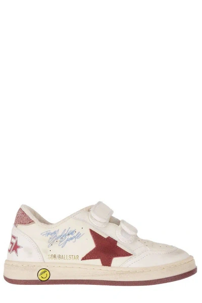 Golden Goose Kids Ball Star Panelled Sneakers In White