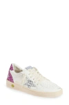 Golden Goose White Leather Ball Star Sneakers With Silver/pink Glitter