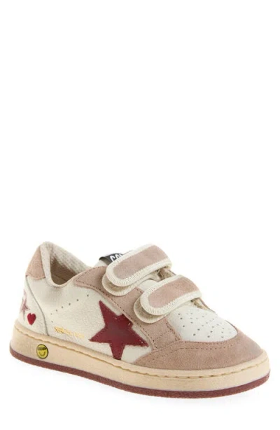 Golden Goose Kids' Ball Star Sneaker In White/red/pink