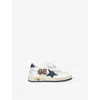 Golden Goose Ball Star Strap Sneakers In White/navy