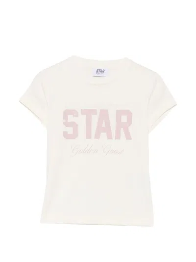 Golden Goose Kids Cotton T-shirt With Logo In White