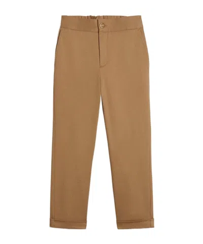 GOLDEN GOOSE GOLDEN GOOSE KIDS FOLDED-HEM LOGO EMBROIDERED TROUSERS