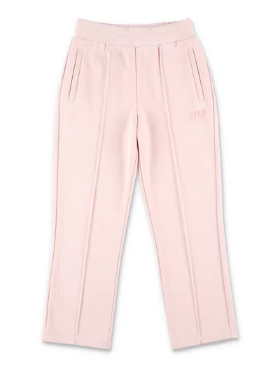 Golden Goose Kids Girls' Cotton Blend Leggings With Artistic Waistband In Sepia Rose