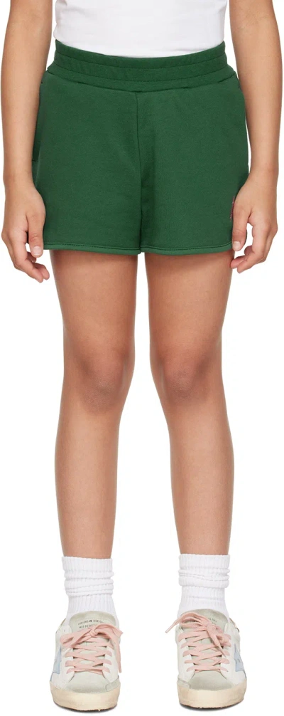 Golden Goose Kids Green Glittered Shorts In 35845 Bright Green/