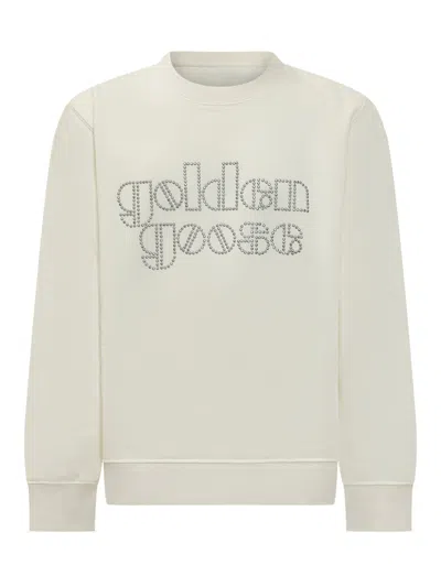 Golden Goose Kids Journey Girl Sweatshirt In Heritage White