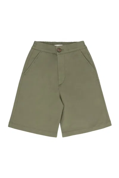 Golden Goose Kids Logo Embroidered Shorts In Ivy Green