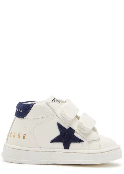 Golden Goose Kids June Ballstar Leather Sneakers In White