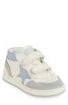 Golden Goose Boys Leather June Basket Trainers In White/light Gray/ice