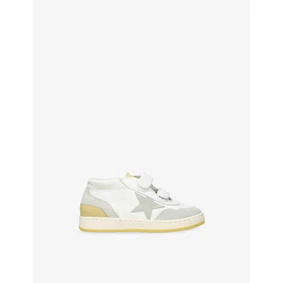 Golden Goose Beige Comb Kids' June Logo-print Leather Mid-top Trainers Eur 20 / 4 Uk In Multi