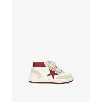 Golden Goose White/red Kids' June Logo-print Leather Mid-top Trainers Eur 23 /6.5 Uk