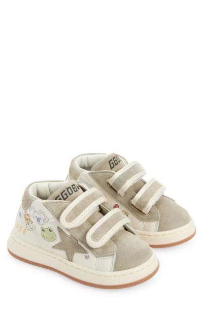 Golden Goose Kids' June Star Mid Top Sneaker In White/ice/multicolor