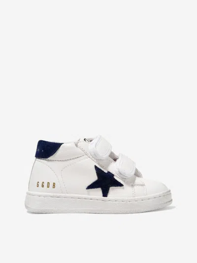 Golden Goose Kid's June Nappa Leather Suede Star Sneakers In White
