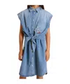 Golden Goose Kids Logo Embroidered Denim Dress In Blue