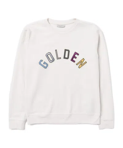 Golden Goose Kids Logo-patch Crewneck Sweatshirt In White