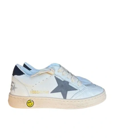 Golden Goose Kids Logo Patch Sneakers In Blue