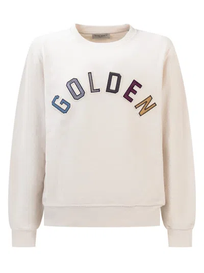 Golden Goose Kids' Ivory Cotton Sweatshirt With Logo In White