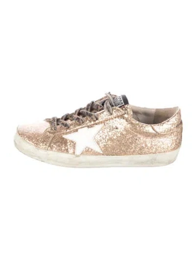 Pre-owned Golden Goose Kids Low Top Glitter Sneakers In Gold