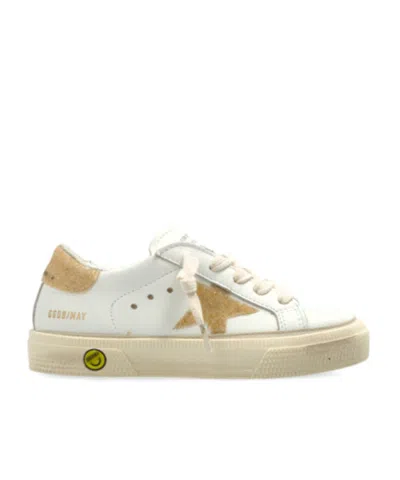 Golden Goose Kids May Lace-up Sneakers In Nude