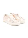Golden Goose Kids May Laminated Upper Leather Star And Heel In Pink