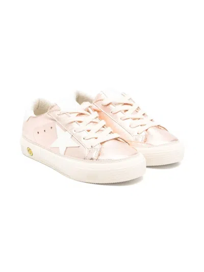 Golden Goose Kids May Laminated Upper Leather Star And Heel